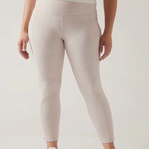 Athleta Delancey Moto tights in Braiden Cream 3x NWT